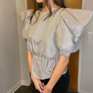 Topshop puffy sleeve blouse